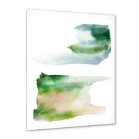 Designart' Blue Green and Pink Spots Clouds ' moderni uokvireni umjetnički Print