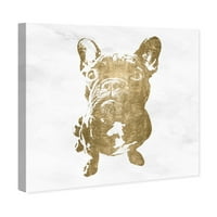 Wynwood Studio životinje Wall Art Canvas Prints' Frenchie ' psi i štenci - zlato, bijelo