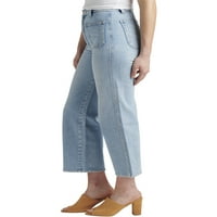 Srebrni Jeans Co. Ženski džep za patch High Rise Visoke traperice za širenje, struka 24-36
