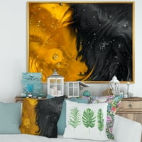 Designart' brak Crnog i žutog ' moderni uramljeni platneni zidni umjetnički Print