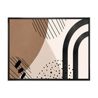Designart 'apstraktni oblici i oblici Slonovače u terakoti i' moderni uramljeni platneni zidni umjetnički