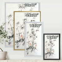 Designart 'Vintage crno-bijeli bambus III' tradicionalni uramljeni platneni zidni umjetnički Print