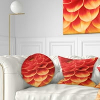 Dizajnerska apstraktna narančasta cvijeće i latice - cvjetni jastuk za bacanje - 12x20