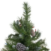 Noble House Foot vještačko mješovito smrekovo božićno drvce sa matiranim granama, crvenim bobicama i matiranim