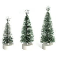 Umjetna Jelka LED Sisal stabla sa drvenom bazom minijaturne scene drveća za dekor za Božićnu zabavu