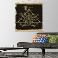 Harry Potter - Smrtly Hallows - braća - Simbol zidni poster sa drvenim magnetnim okvirom, 22.375 34