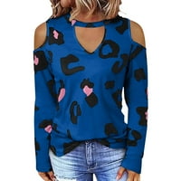 Dugi rukavi za žene modni ležerni Leopard Print s ramena labavi majica s dugim rukavom