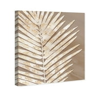 Runway Avenue Floral and Botanical Wall Art Canvas Prints 'Fashion Leaves Taupe III' Botanicals-Gold,