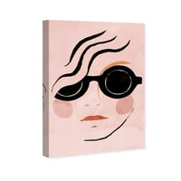 Wynwood Studio Fashion and Glam Wall Art Canvas Prints' Peach Girl ' portreti - Pink, Crna