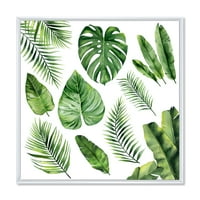 Designart 'Close Up Of Tropical Leaf Of Monstera V' Farmhouse Framered Canvas Wall Art Print