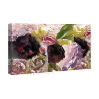 Wynwood Studio floral and Botanical Wall Art Canvas Prints 'Roses Favorite' Florals-Green, Purple