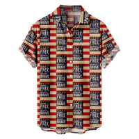4. jula muške havajske majice USA Nacionalna majica zastava TEE grafička majica ovratnik 3D print plus