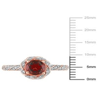 Carat t.g.w. Garnet i Carat T.W. Diamond 14kt Rose Gold Vintage zaručnički prsten