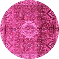 Ahgly Company Indoor Round Oriental Pink Moderni Tepisi, 7 ' Round