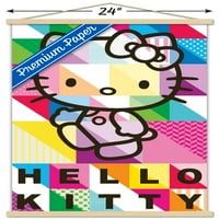 Hello Kitty - obrazac zidnog postera sa drvenim magnetskim okvirom, 22.375 34