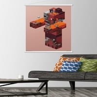 Minecraft - Pigman Holen zidni poster sa drvenim magnetskim okvirom, 22.375 34