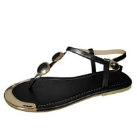 Jsaierl Womens Wedge Sandals Dression Summer Clip Toe Sandale Comfy T-Strap Sandale Boho Beach Sandal za veličinu odmora 4,5