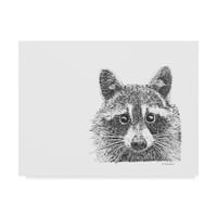 Zaštitni znak likovne umjetnosti 'Raccoon Line Art' Canvas Art by Let your Art Soar