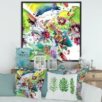 Designart 'Wildflowers and Vibrant Wild Spring Leaves X' Modern Framed Canvas Wall Art Print