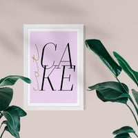 Wynwood Studio tipografija i Citati uokvireni zidni umjetnički printovi 'Eat Cake' smiješni Citati i izreke