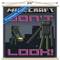 MINECRAFT - Nemojte izgledati zidni poster sa drvenim magnetskim okvirom, 22.375 34