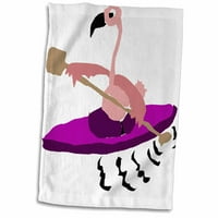3drose Funny Pink Flamingo ptica Kajakaštvo - ručnik, by