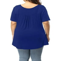 Ženski plus veličine V-izrez Henley majice Henley, gumbe podižu ploče od tunike