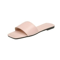 Zunfeo ženske ravne cipele - modni casual kvadratni nožni sanduci sandalama papuče ružičaste 8