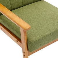 Miniyam akcentna stolica sa bočnim stolom, bočna stolica s drvenim okvirom za dnevnu sobu, spavaću sobu, stan od 2, zelena