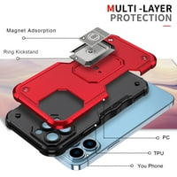 Decase Ring Stand Case za iPhone Pro Max, vojna zaštita od pada robusni zaštitni oklop za teške uslove rada za magnetni nosač za automobil, Rosegold
