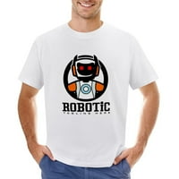 Šablon logotipa robota Crvena Muška grafička majica Vintage kratki rukav Sport Tee bijeli XS