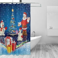 Happy Snowman tuš zavjese kardinali zimski praznici Sretan Božić vodootporna tkanina za kupatilo sa kukama