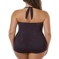 Jednostavno vitki ženski mršavi shirred glam omotač štampani halter Jednodijelni kupaći kostim