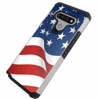 Hybrid Slim futrola za telefon kompatibilna sa LG K Reflect - Nova Mahajuća pola američke zastave