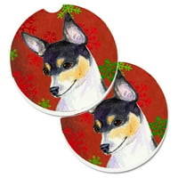 Carolines Treasures SS4725Carc Chihuahua Crveni i zeleni snježni pahulji Holiday Božićni set držača kupa