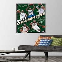 Milwaukee Bucks - zidni Poster šampiona NBA finala sa palicama, 22.375 34