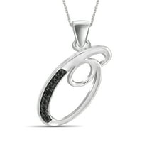 JewelersClub Black Diamond Accent Sterling Silver A do Z Početni privjesak, 18