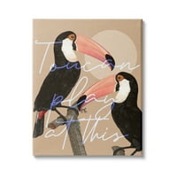 Stupell Industries Toucan svira na ovoj Smiješnoj frazi Tropical Birds, 40, dizajn Daphne Polselli
