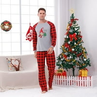 Absuyy roditelj-dijete odjeća za slobodno vrijeme - toplo ispisano pidžama dvodijelna set domaća kućna odjeća Božićni crveni veličine xxxl