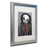 Zaštitni znak Likovna umjetnost' Zombie Girl ' platno Art Abril Andrade, bijeli mat, srebrni okvir