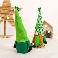 Saint Patrick Gnome Doll Simulation Decorative St Patricks Day zeleni bezlični Ornament pokloni za irski