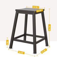 Studio Metal Counter visina sedlo barske stolice Set za vanjske i unutrašnje sa površinom nalik drvetu