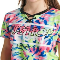 Justice djevojke J-Sport Kratak rukav pertle Up T-Shirt, veličine XS-XXL