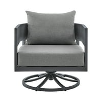 Argiope na otvorenom vrtla za okretni stolica za ljuljanje u sivom aluminijumu sa jastucima