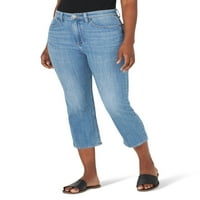 LEE ženske redovne fit ravne noge obrezane Jean