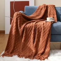 [BIG CLEARANCE]teksturirana pletena meka deka sa resicama topla pahuljasta udobna plišana za jesen proljeće