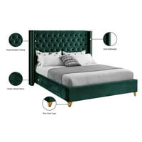 Meridijski namještaj Barolo Green Velvet King Bed