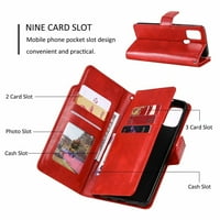 Kožna torbica za devet kartica za Samsung A A A A A A A A A A A A A A A A A21s Flip Wallet Cover Cases