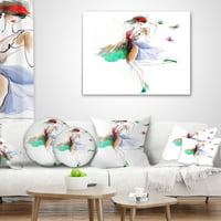 Designart Fashion Girl u više boja - jastuk za bacanje portreta-18x18