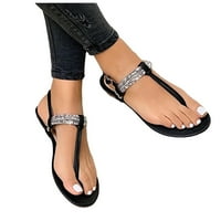 Ženske sandale za čišćenje ljeta dame cipele ravne dno rimske flip flops casual ženske sandale crne